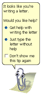 Image of Clippy, the Microsoft Office Assistant